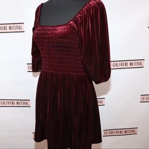 Urban Outfitters Wine Velvet Dress Size Medium